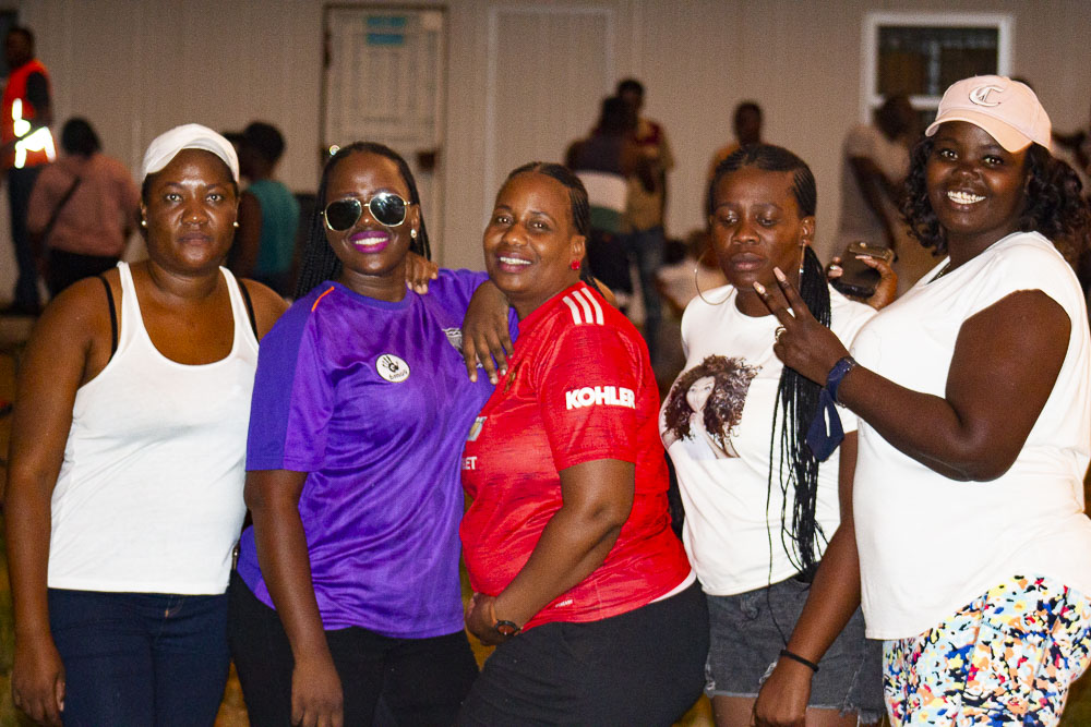 Thandeka Kavikunua, Tracy Nandee Ndero in Life Fighters' purple jersey, Uamunavi Katjinaani, Mbanongua Kambaekua